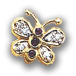 AC389 14K BUTTERFLY SLIDE WITH BEZEL AMETHYST BODY AND DIAMONDS 